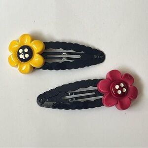 Gymboree Fashionable Fox Button Flower Snap Clips
